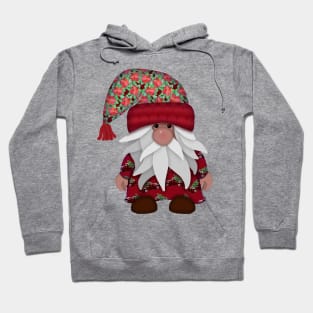 Poinsettia Hat Gnome | Cherie's Art Original | Copyrighted Hoodie